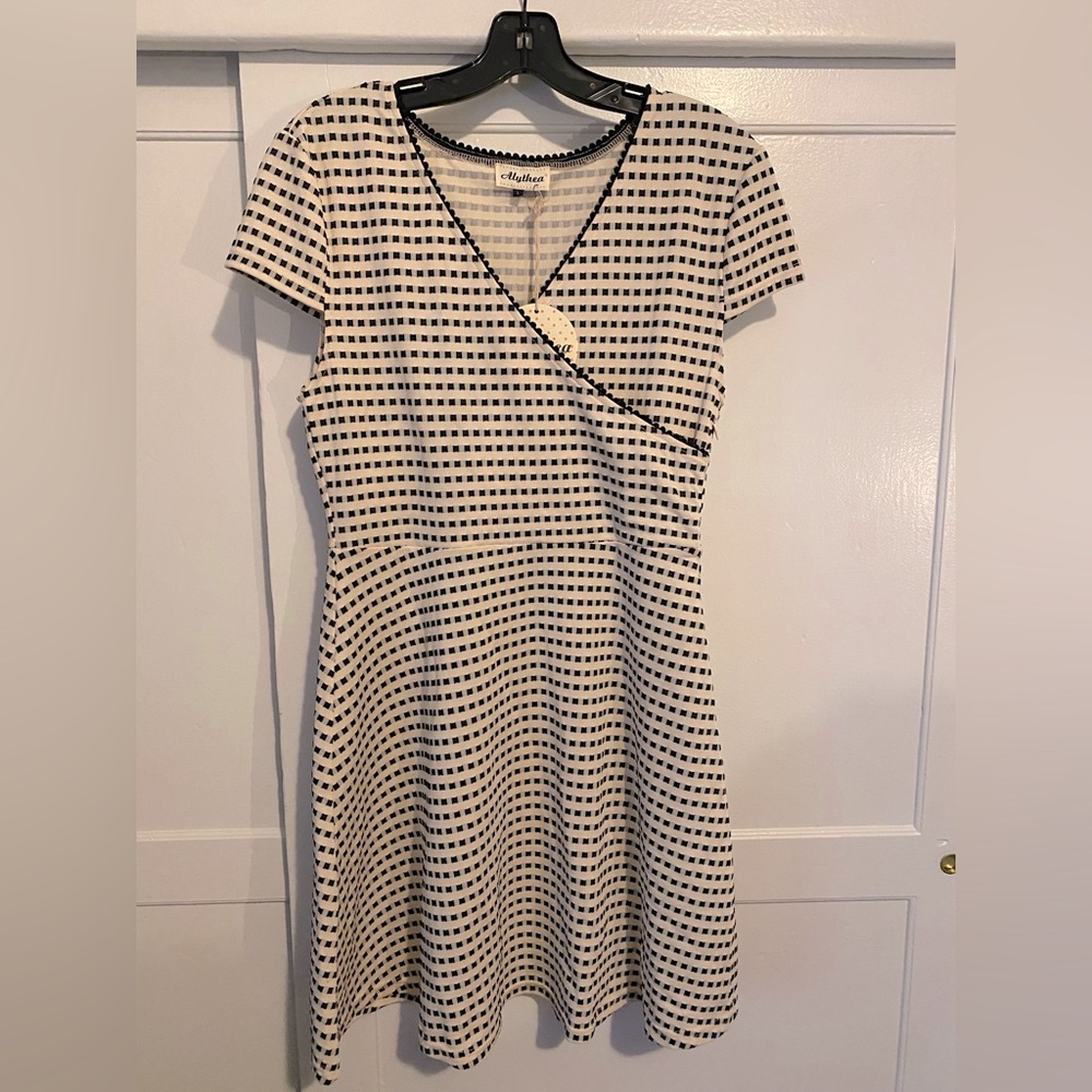 Black + Creme checked dress